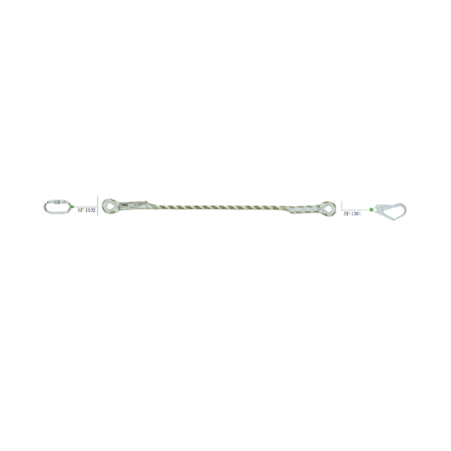 SF-BRL-2808-1.8M დინამიური თოკი 1,8მ კარაბინით და კაუჭით — ჯაჭვი, ბაგირი და თოკი